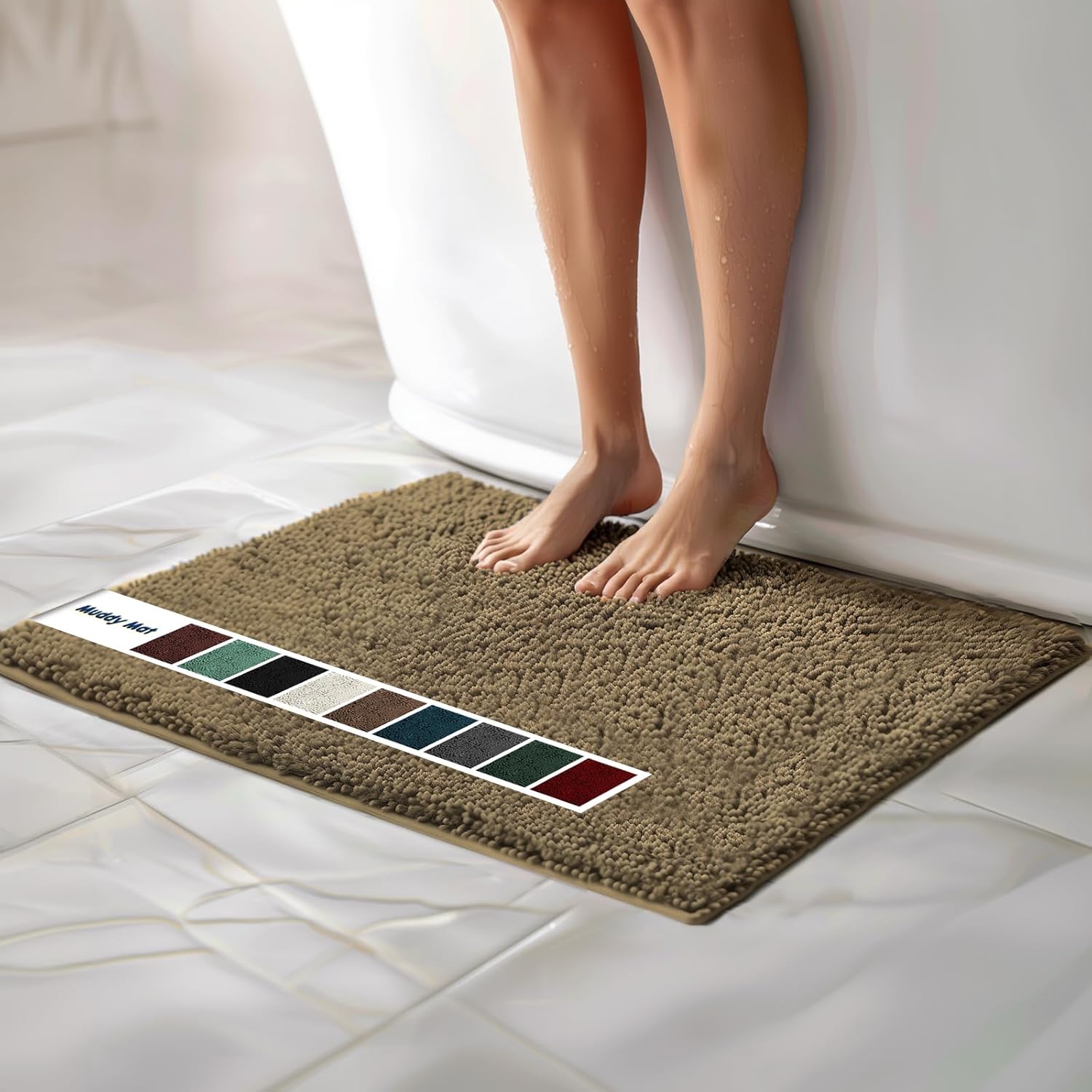 Muddy Mat Chenille Bathroom Rugs Quick Dry Microfiber Mats