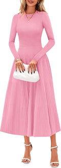 PRETTYGARDEN Fall Dresses for Women 2025 Long Sleeve Midi - Flattering