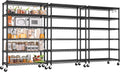 PrimeZone 3 Pack 6-Tier Wire Shelving with Wheels - 36in x 16in x 79in