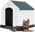 DWVO Plastic Dog House for Small to Medium Dogs - Weatherproof Kennel