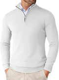 Men's Quarter Zip Mock Neck Sweater - Slim Lightweight Pullover