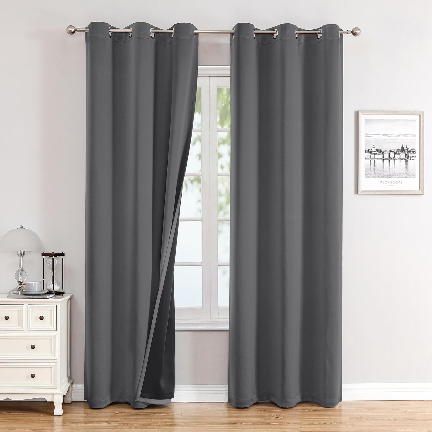 ChrisDowa 100% Blackout Curtains for Bedroom, 42 x 84 Inch