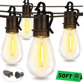 50FT Outdoor String Lights with 25 Shatterproof S14 Bulbs - Dimmable