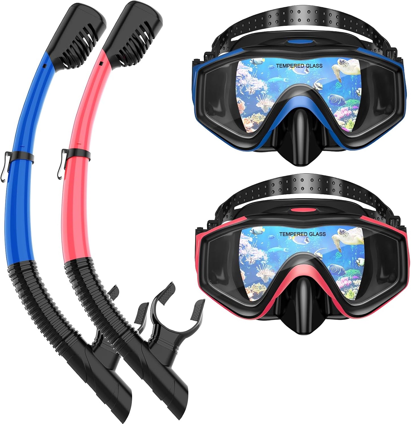 Anti-Fog Dry Top Snorkel Set - Clear View