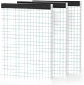 Graph Paper Pad 3 Pack 8.5 x 11 Quad Ruled - Durable Grid Notepads
