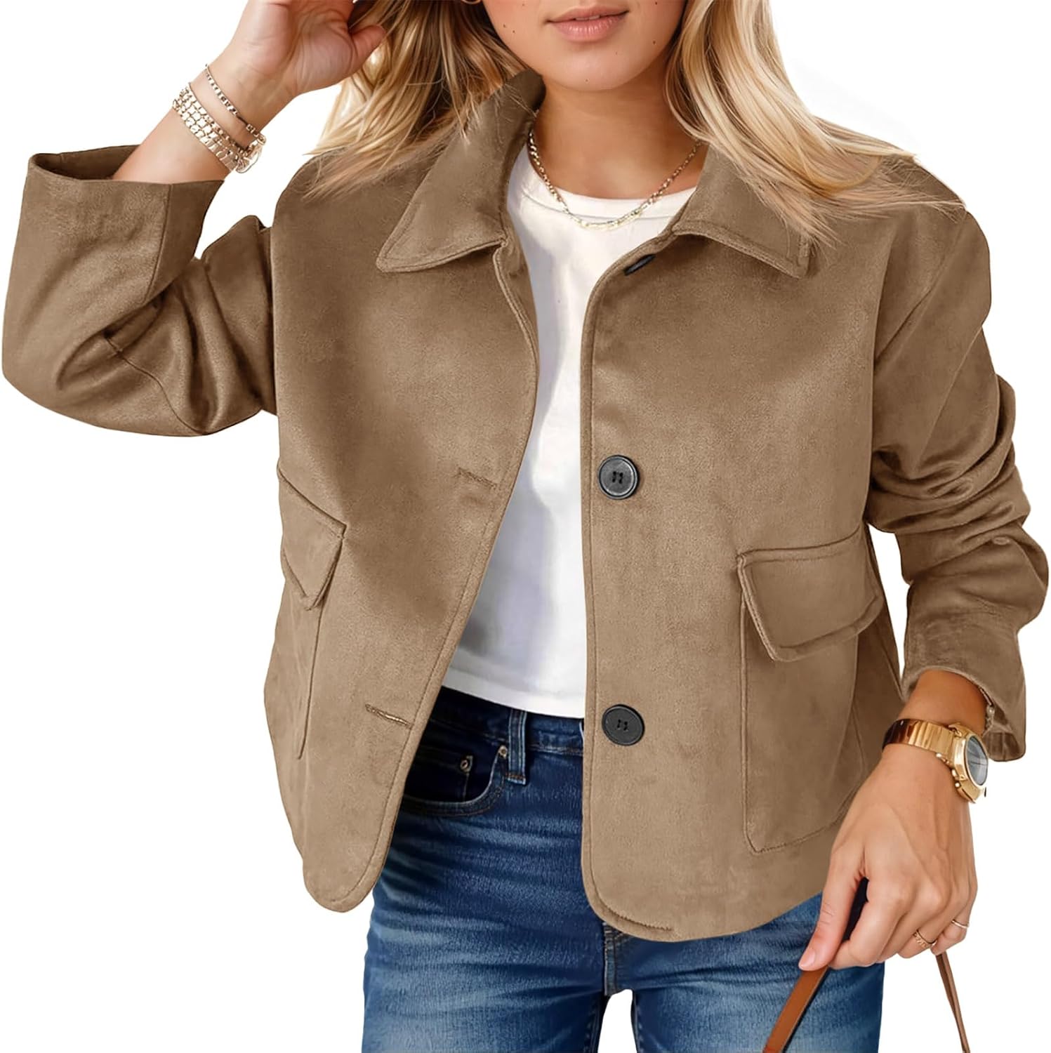 Stylish Womens Faux Suede Leather Jackets for Casual Wear