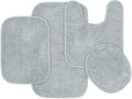 Garland Rug Traditional Nylon Washable Platinum Gray 4 Piece Set