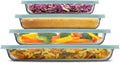 Borosilicate Glass Oven Dishes Set with Powder Blue Lids - Versatile