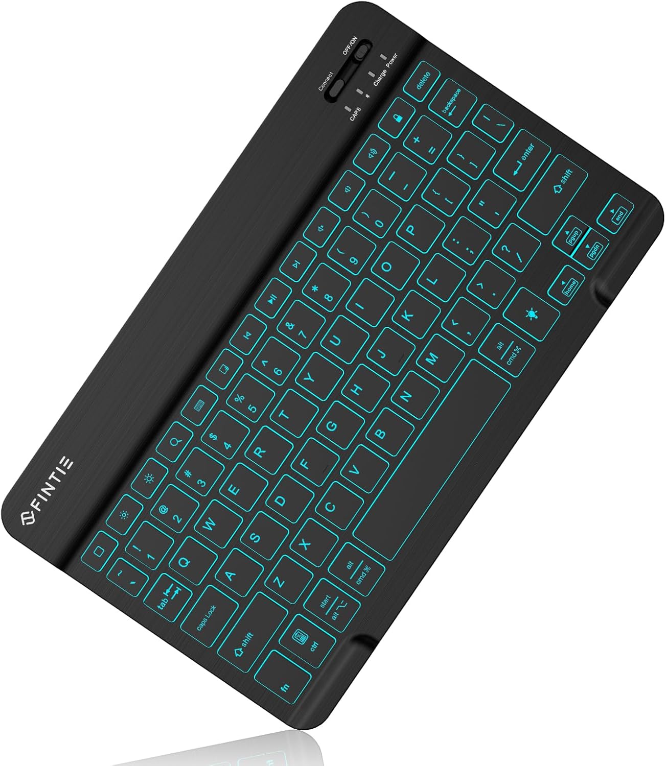 FINTIE Ultrathin 10 Bluetooth Keyboard | 7-Color Backlit for iPad & Android | Rechargeable 