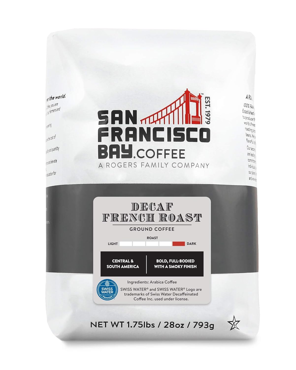 Swiss Water Decaf French Roast - San Fran Bay 28oz