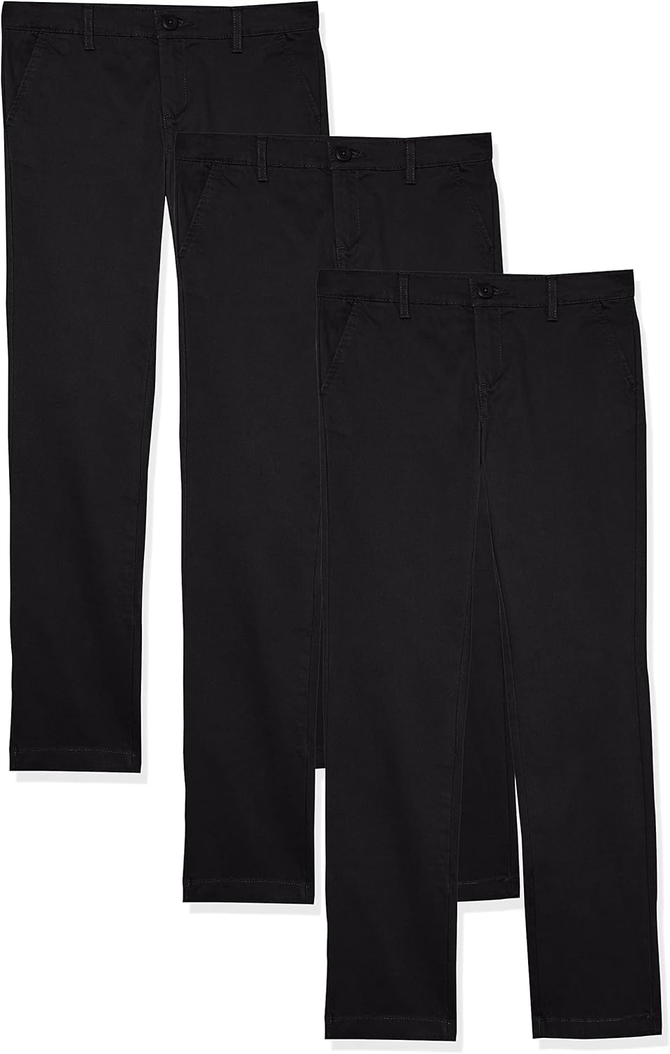 Girls and Toddlers' Uniform Flat-Front Chino Pants Pack of 3