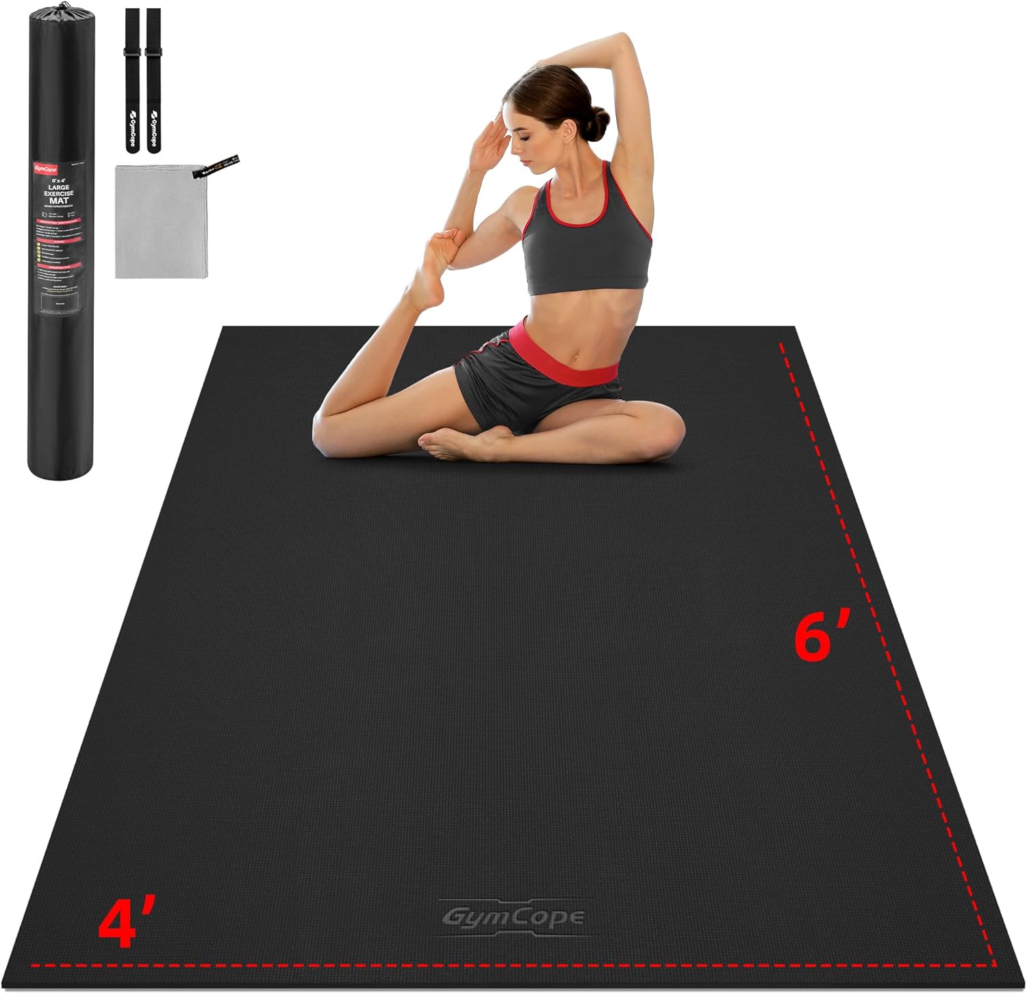 Ultra-Comfort Yoga Mat, Wide Sizes, Thick Padding - GymCope