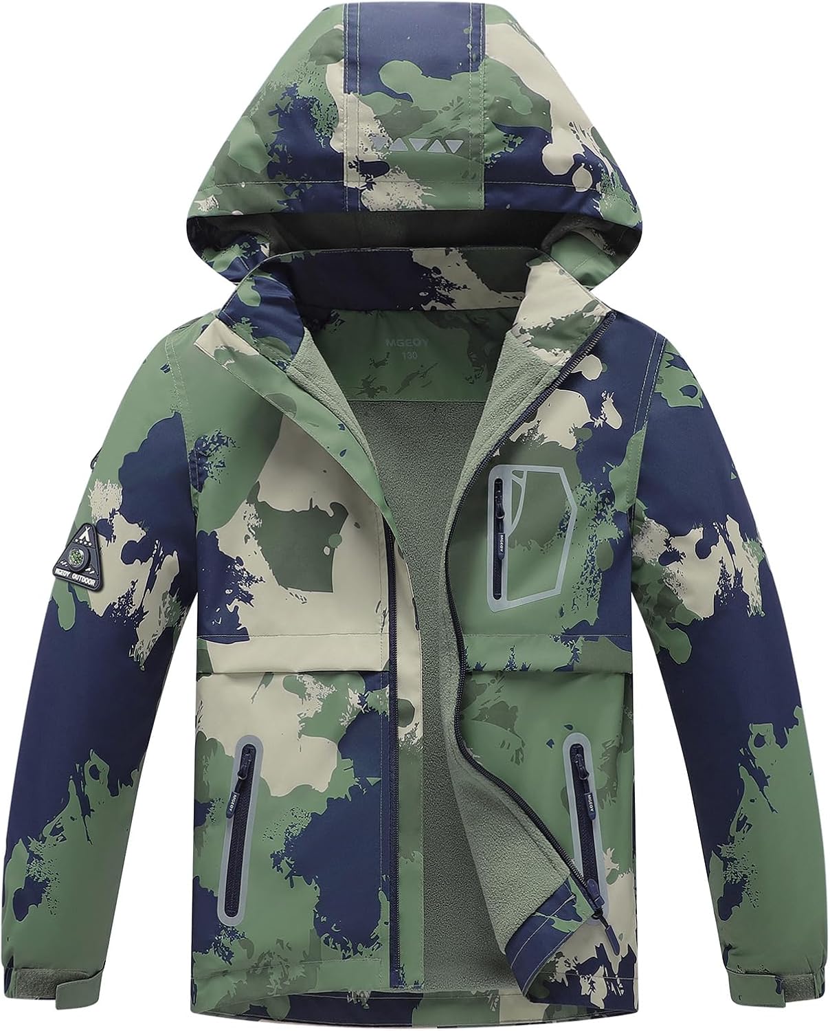 MGEOY Boys Girls Rain Jacket Lightweight Waterproof Hooded Coat