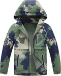 Kids Waterproof Hooded Fleece-Lined Rain Jacket - Lightweight Winter