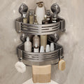 Corner Shower Caddy Suction Cup Shelf - 2-Pack Matte Gray