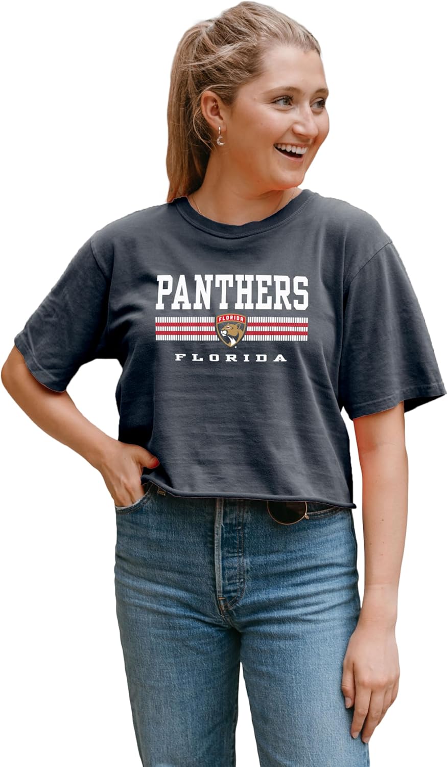Florida Panthers Women's Crop Top T-Shirt for Team Pride
