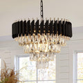 Modern Crystal Chandelier 20in 4-Tier Ceiling Pendant - Elegant Foyer