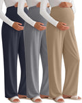 women's 3 pack maternity pants with stretchy over the belly design