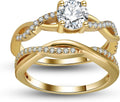 Queena CZ Wedding Ring Set for Women - Travel Friendly Faux Diamond