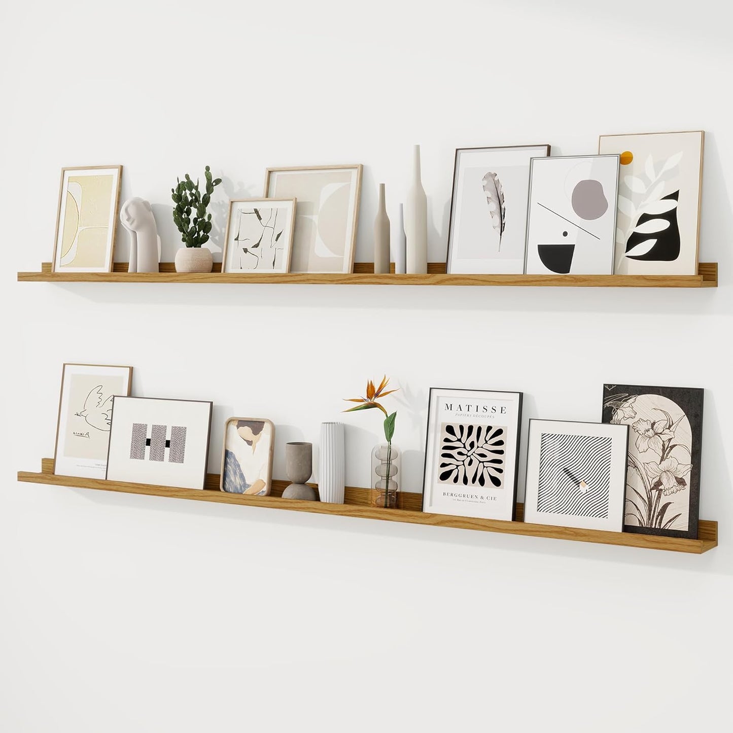 RICHFOCUS 72 inch Floating Picture Ledge Shelf Set of 2