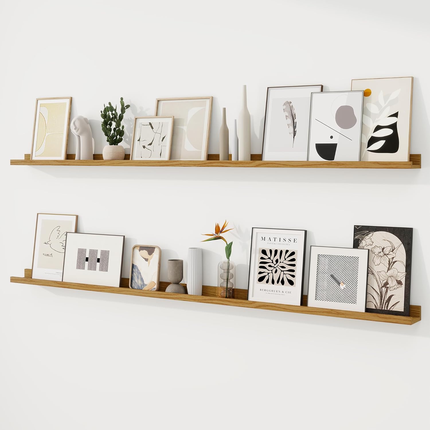 RICHFOCUS 72 inch Floating Picture Ledge Shelf Set of 2