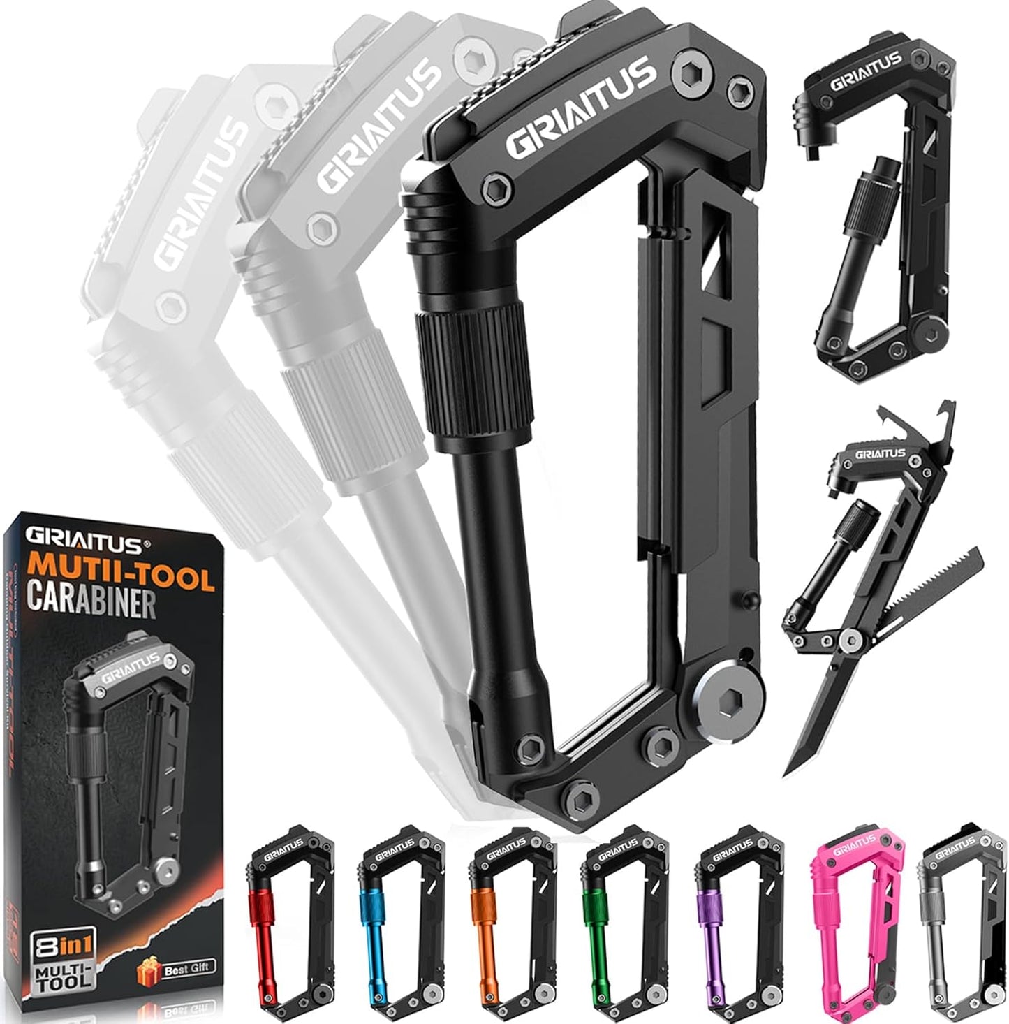 Ultimate 8-in-1 Carabiner Multitool for Outdoor Adventures