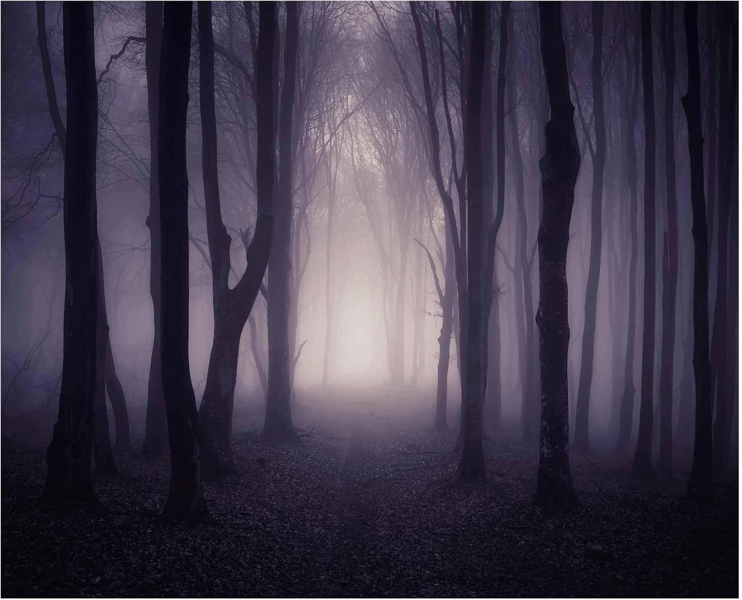 10x8ft Misty Dark Forest Woods Backdrop for Halloween Parties