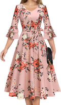 Womens Cocktail Dress 2025 Homecoming Vintage 3/4 Bell Sleeve