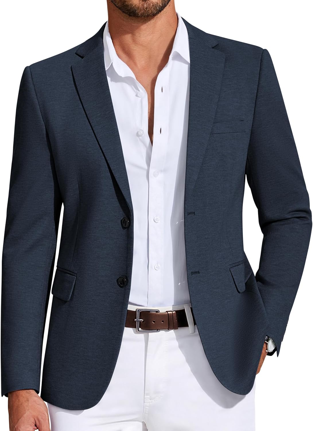 COOFANDY Mens Casual Blazer Lightweight Two Button Sport Coat