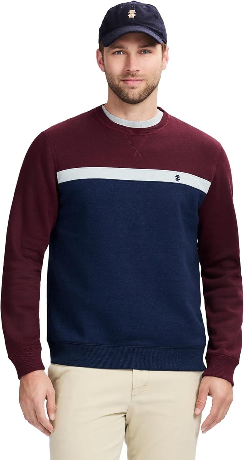 IZOD Men's Advantage Performance Crewneck Fleece Pullover Sweatshirt