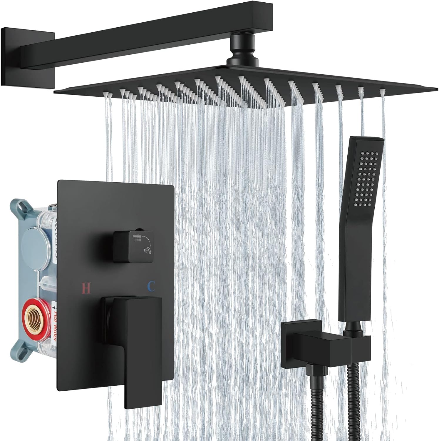 Aolemi Shower Faucet Set with Rain Shower System and Handheld Spray