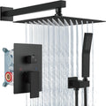 Aolemi Rain Shower System with Handheld - Matte Black 12 in Head