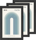 VCK 11x17 Picture Frame 3 Pack Black Wood Grain Poster Frame