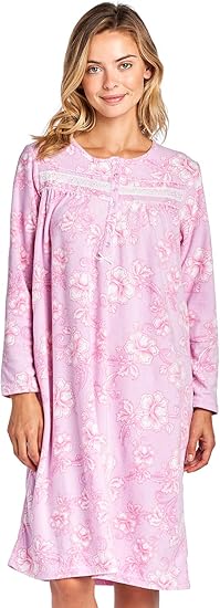 Casual Nights Women's Cozy Long Sleeve Fleece Nightgown Review