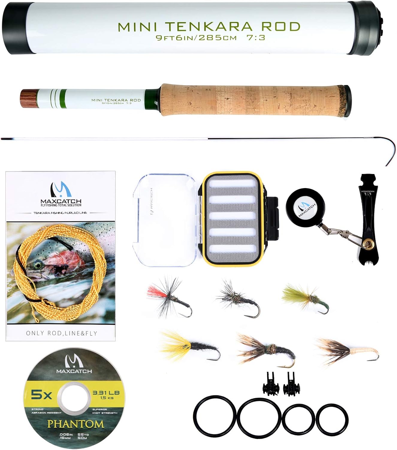 Maxcatch Mini Tenkara Fly Fishing Rod 12ft, 9ft6 - Complete Kit