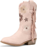 Girls Cowboy Boots with Tassel and Floral Embroidery - Cute Durable