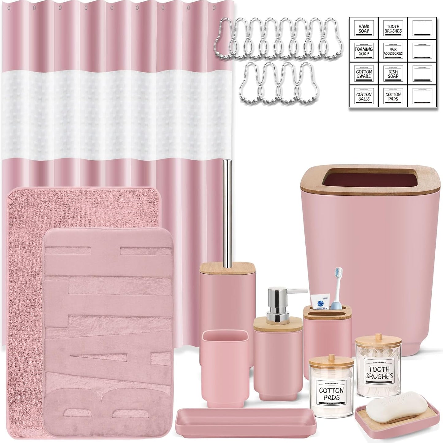 Stylish Pink Bathroom Accessories Set for Modern Decor