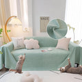 Waterproof Sea Green Sofa Cover 71x90in - Anti-Cat Scratch Protector