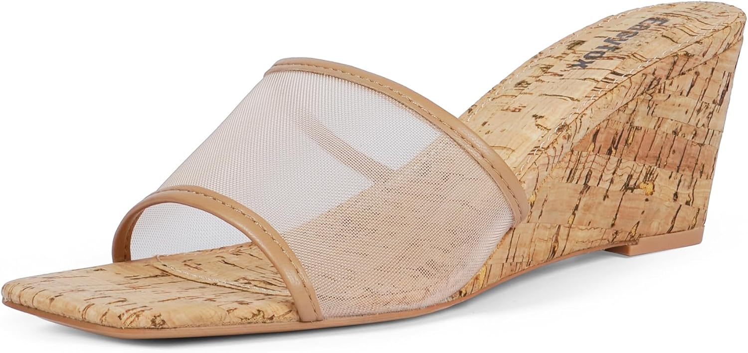 Wedge Sandals for Women Open Toe Heeled Wedge Mules Style