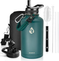 Insulated Water Bottle 64 oz Dark Green - Triple Wall Cold 48 Hrs