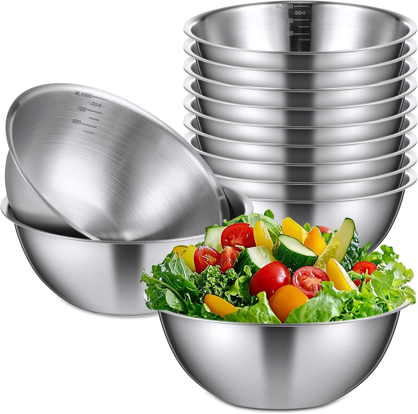 Stainless Steel Mixing Bowls Set of 6 for Cooking and Baking