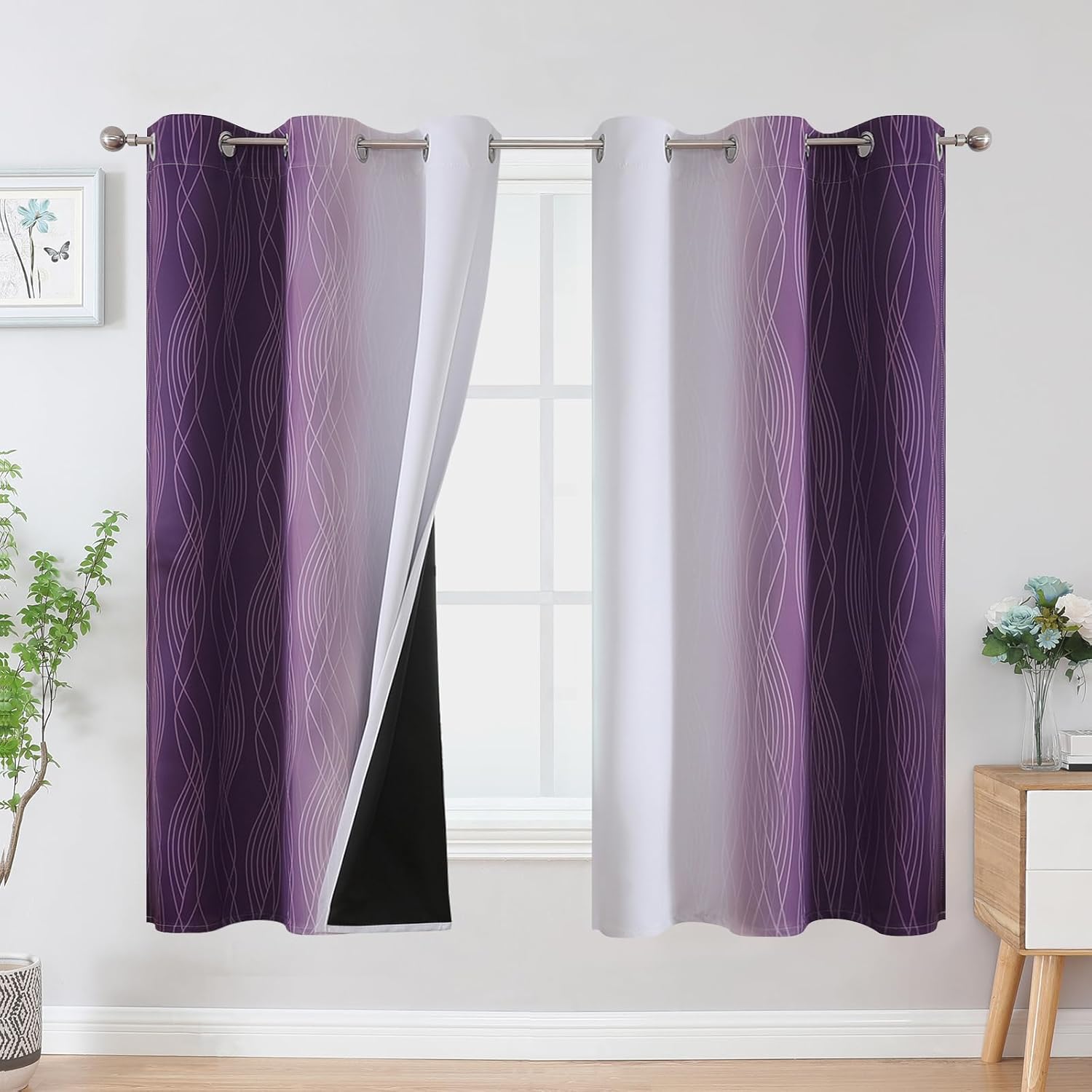 Ombre Blackout Curtains for Bedroom and Living Room by Estelar