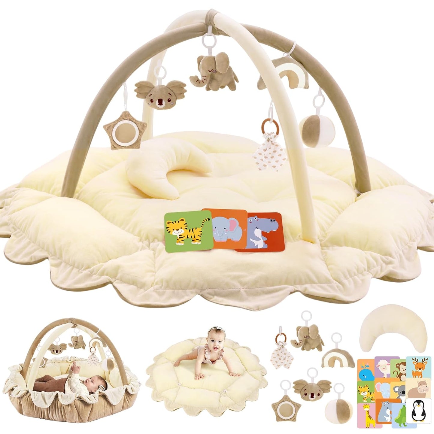 5-in-1 Plush Baby Play Gym for Development and Fun