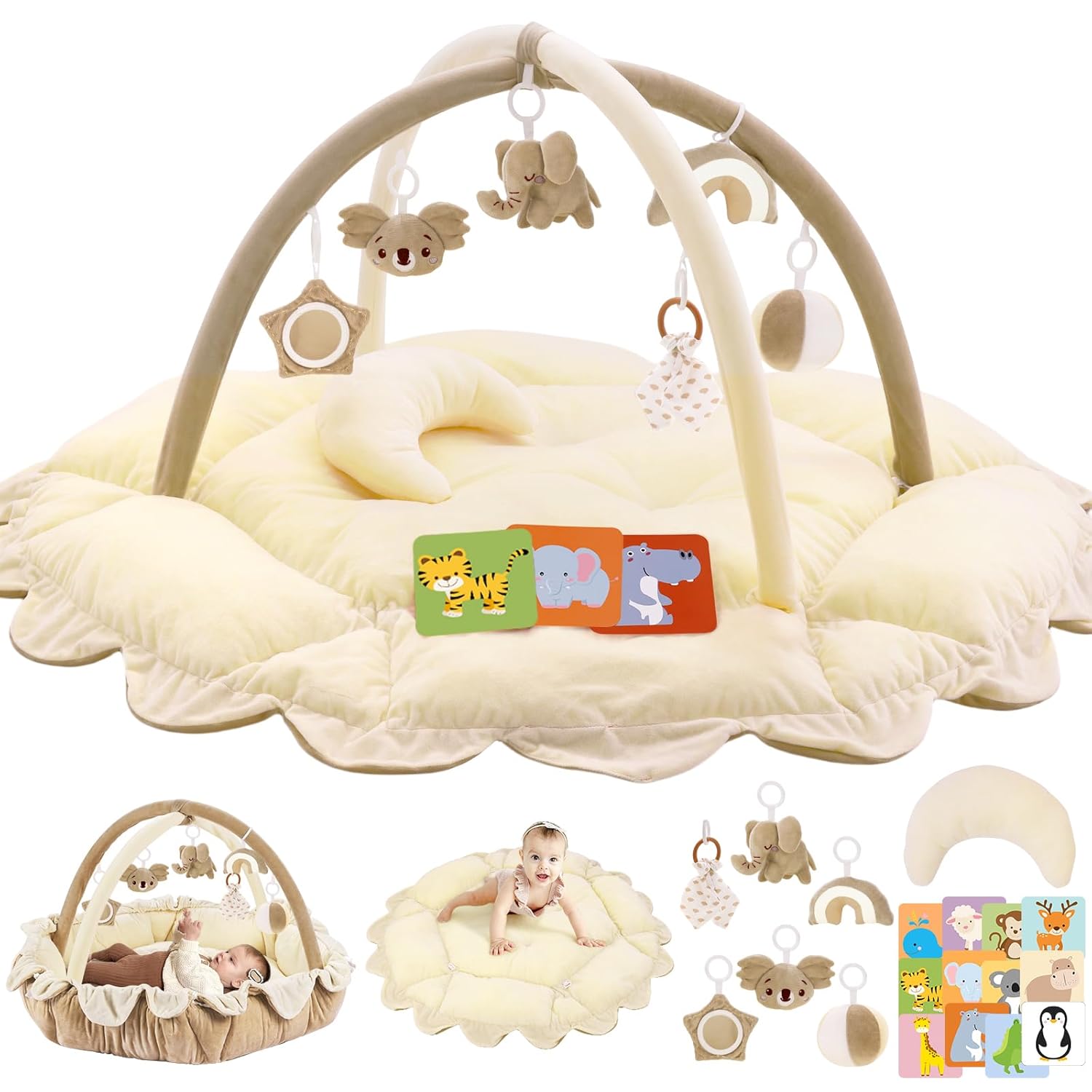 5-in-1 Plush Baby Play Gym for Development and Fun