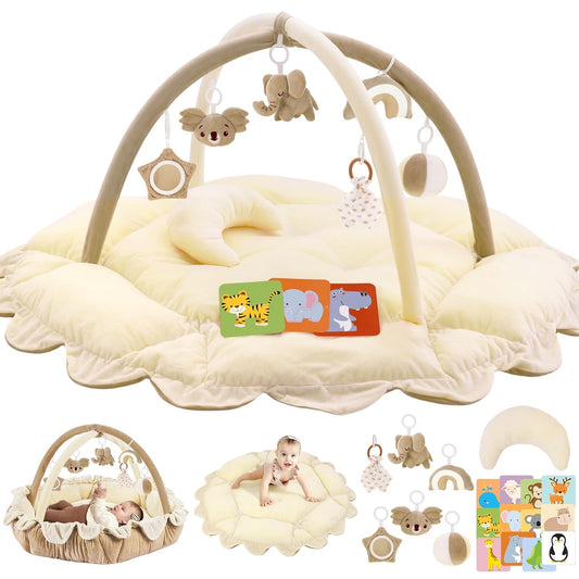 5-in-1 Plush Baby Play Gym for Development and Fun