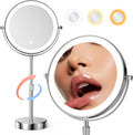 LED 7X Makeup Mirror 8 in - Rechargeable Lighted, Height Adjustable