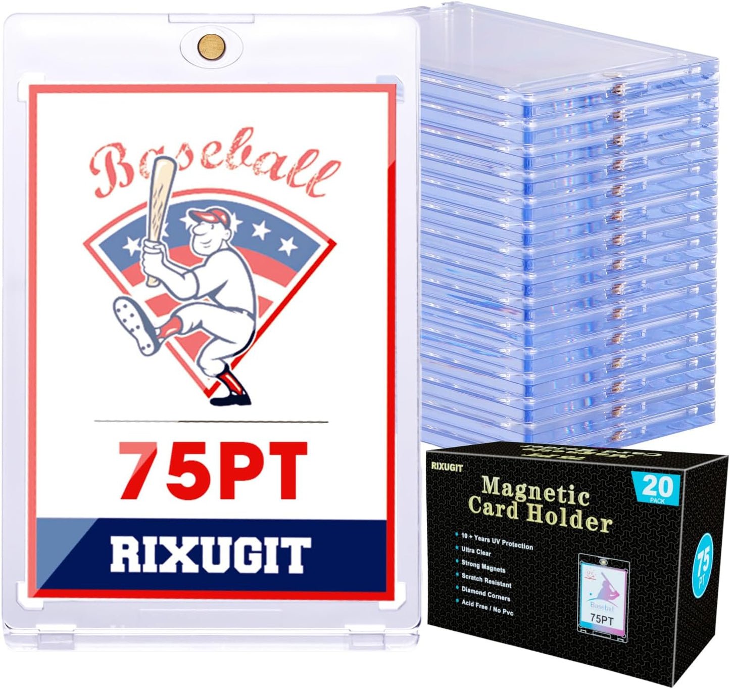 One Touch Magnetic Card Holder by RIXUGIT - 20-Pack
