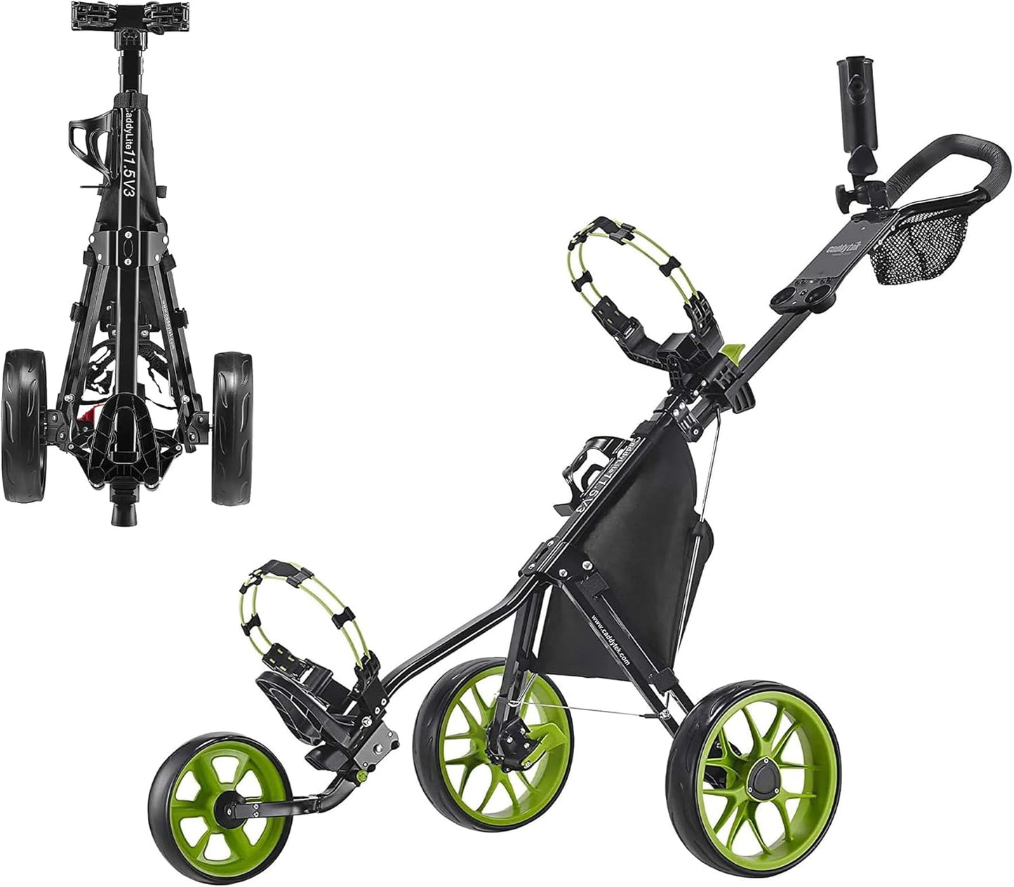 CaddyLite 11.5 V3 Golf Push Cart - Lightweight 3-Wheel Design