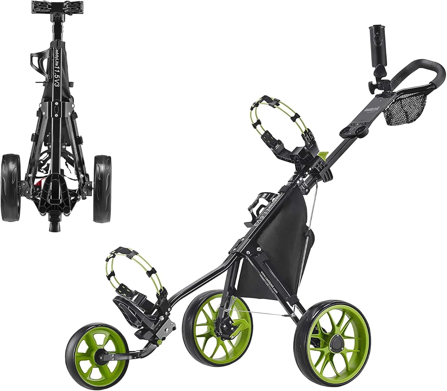 CaddyLite 11.5 V3 Golf Push Cart - Lightweight 3-Wheel Design