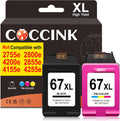 COCCINK 67XL for HP Ink Cartridges Combo Pack - High Yield Replacement